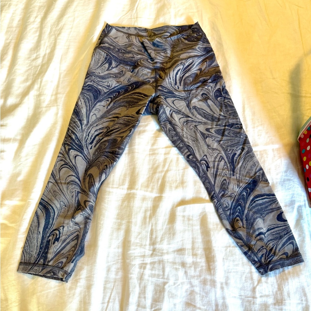 Athleta Purple and Gray Patterned Leggings
